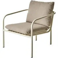 Brafab Gartensessel Bendt mit Kissen aus Aluminium, modern skandinavisch, perlweiß, komfortabel gepolstert