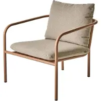 Brafab Gartensessel Bendt mit Kissen aus Aluminium und Teddy-Olefin, skandinavischer Stil, Peach Beige, Outdoor geeignet