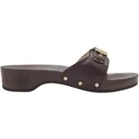Scholl Flip Flops Pescura Heel Leather Tris Damen Dark Brown-Schuhgröße 39