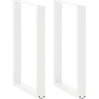 vidaXL Bartischbeine U-Form 2 Stk. Weiß 60x(90-91) cm Stahl