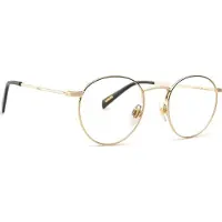 Levi's LV1007 Unisex-Brille inkl. Gläser Vollrand Rund Metall-Gestell 48/21/145, gold