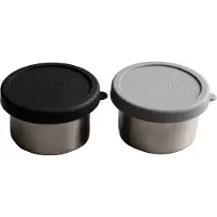 AYA&IDA Frischhaltebox Snack Container Dark Grey / Matt Black 100 ml (2er-Set)