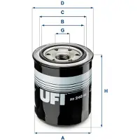 Ufi Ölfilter 23.248.00 Anschraubfilter für VW Taro Pickup für FORD RANGER (ER, EQ) für TOYOTA LAND CRUISER (KDJ12, GRJ12) für MAZDA BT-50 (CD, UN)