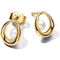 Pandora 263295C01 Ohrstecker für Damen Oval mit Perle Goldfarben