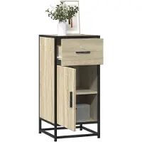 vidaXL Sideboard Sonoma-Eiche 35,5x35x76 cm Holzwerkstoff und Metall