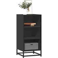 vidaXL Sideboard Schwarz 35,5x35x76 cm Holzwerkstoff und Metall