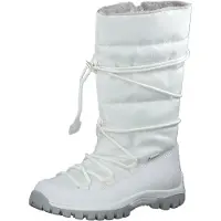 s.Oliver Mädchen Winterstiefel weiß mit Zierschnürung und Reißverschluss 34