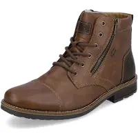 Rieker Winterstiefelette , Herren, Gr. 42, Schurwolle, braun (dunkelbraun), Lederimitat, Schuhe Winterstiefelette, Schnürboots, Winterboots in schmaler Form