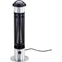 Beliani Heizstrahler Kurz Elektrisch Schwarz mit Silber aus Aluminium 800 Watt Balkon-Zubehör Modern