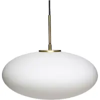 Hubsch Muse Pendelleuchte Ellipse Opal/Brass - , Weiß, für Wohnzimmer, Metall