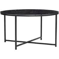 Hubsch Couchtisch Metall / Glas - Marmor schwarz