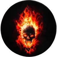 Sanilo Badematte "Totenkopf Flammen", schnell trocknend, Memory Schaum