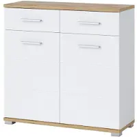 Wójcik Schuhschrank alpinweiß - Wotan Eiche 90 x 88 cm - HOLA