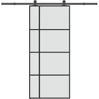 vidaXL Schiebetür mit Beschlag 90x205 cm ESG-Glas & Aluminium