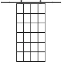 vidaXL Schiebetür mit Beschlag 102x205 cm ESG-Glas & Aluminium