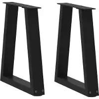 vidaXL Couchtischbeine V-Form 2 Stück Schwarz 38x(42-43,3) cm Stahl