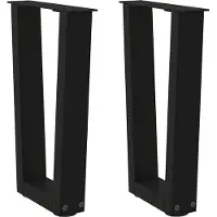 vidaXL Couchtischbeine V-Form 2 Stück Schwarz 38x(42-43,3) cm Stahl