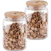 Aps 2er Set Vorratsgläser Vorratsglas -WOODY- 82257 14 x 21,5 cm 2,5 Liter
