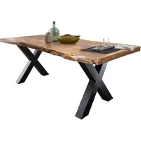 Massivart Esstisch Baumkantentisch 180 cm massiv Mango - TOMASO
