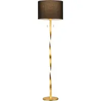 TRIO LED Stehlampe NANDOR mit Stoff Lampenschirm schwarz und beleuchtetem Gestell