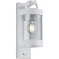 TRIO Lighting Aussenwandleuchte mit Bewegungsmelder Sambesi, weiß / opal, Aluminium, Modern
