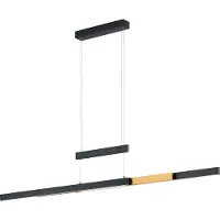 TRIO LED Pendelleuchte TRAJAN Schwarz-Gold höhenverstellbar mit TOUCH Dimmer