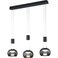 TRIO Pendelleuchte MADISON 3fl 342010332 8W 900lm 3000K Switch-Dim Schwarz/Chrom