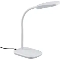 TRIO Moderne LED Schreibtischleuchte flexibel in Weiß, 36cm hoch mit Touch Dimmer