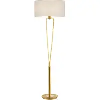 TRIO Designer Messing Stehlampe modern mit Schirm Wohnzimmer Schlafzimmer Esszimmer