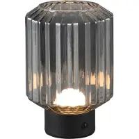 RL LIVE YOUR LIGHT LED-Tischlampe - H 19 cm - Schwarz - Rauchfarben - Glas - Metall - dimmbar