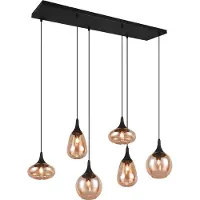 TRIO 6-flammige Balkenpendelleuchte Breite 93cm