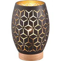 TRIO Schwarzgoldene Tischlampe Bidar