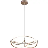 TRIO Große LED Pendelleuchte CHARIVARI Messing matt, Ø 62cm