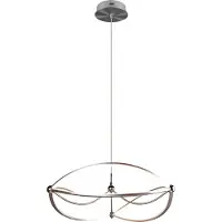 TRIO Große LED Pendelleuchte CHARIVARI Silber matt, Ø 62cm