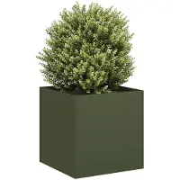vidaXL Pflanzkübel Olivgrün 40x40x40 cm Kaltgewalzter Stahl