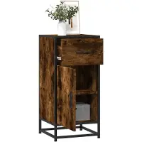vidaXL Sideboard Räuchereiche 35,5x35x76 cm Holzwerkstoff und Metall