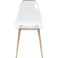 Beliani Esszimmerstuhl 4er Set Transparent aus Kunststoff u. Eisen in Holzoptik Modernes Design Ohne Armlehnen Minimalistischer Stil Küche Esszimmer