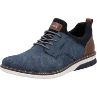 Rieker Herren Slipper mit weicher Innensohle aus Leder 14450, Größe:43 EU, Farbe:Blau