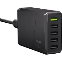 Green Cell GC ChargeSource 5 52W 5-Port USB Ladegerät mit Ultra Charge/Quick Charge 3.0 Schnellladung Multi USB für iPhone 12/11/XS/X/XR/8/7/SE 2, iPad, Galaxy S20/ S10+ / S10 / S10e / S9/Note10