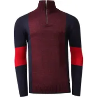 Rusty neal Feinstrick-Pullover im Colorblock-Stil mit Stehkragen