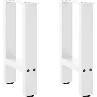 vidaXL Couchtischbeine Weiß 2 Stk. 28x(42-43) cm Stahl