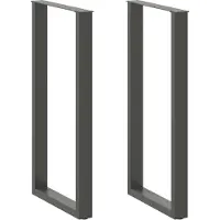 vidaXL Bartischbeine U-Form 2 Stk. Anthrazit 60x(110-111) cm Stahl