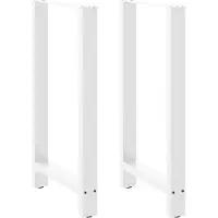 vidaXL Bartischbeine Weiß 2 Stk. 60x(100-101) cm Stahl
