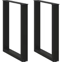 vidaXL Esstischbeine U-Form 2 Stk. Schwarz 70x(72-73) cm Stahl