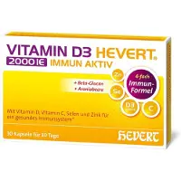 Hevert Arzneimittel GmbH & Co. KG Vitamin D3 Hevert 2000 IE Immun Aktiv zur Unterstützung des Immunsystems, 30 St. Kapseln