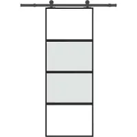 vidaXL Schiebetür mit Beschlag 76x205 cm Hartglas & Aluminium