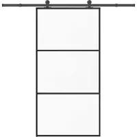 vidaXL Schiebetür mit Beschlag 102x205 cm ESG-Glas & Aluminium