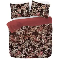 Kayori Satin-Bettwäsche-Garnitur Reza Farbe Rot Größe 135x200+80x80