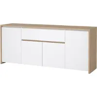 Die Möbelfundgrube Sideboard mit Schublade weiß - Jackson Hickory 197 cm - NEXT