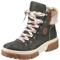 Rieker Winterstiefeletten Damen Kunstleder Grün Größe: 38